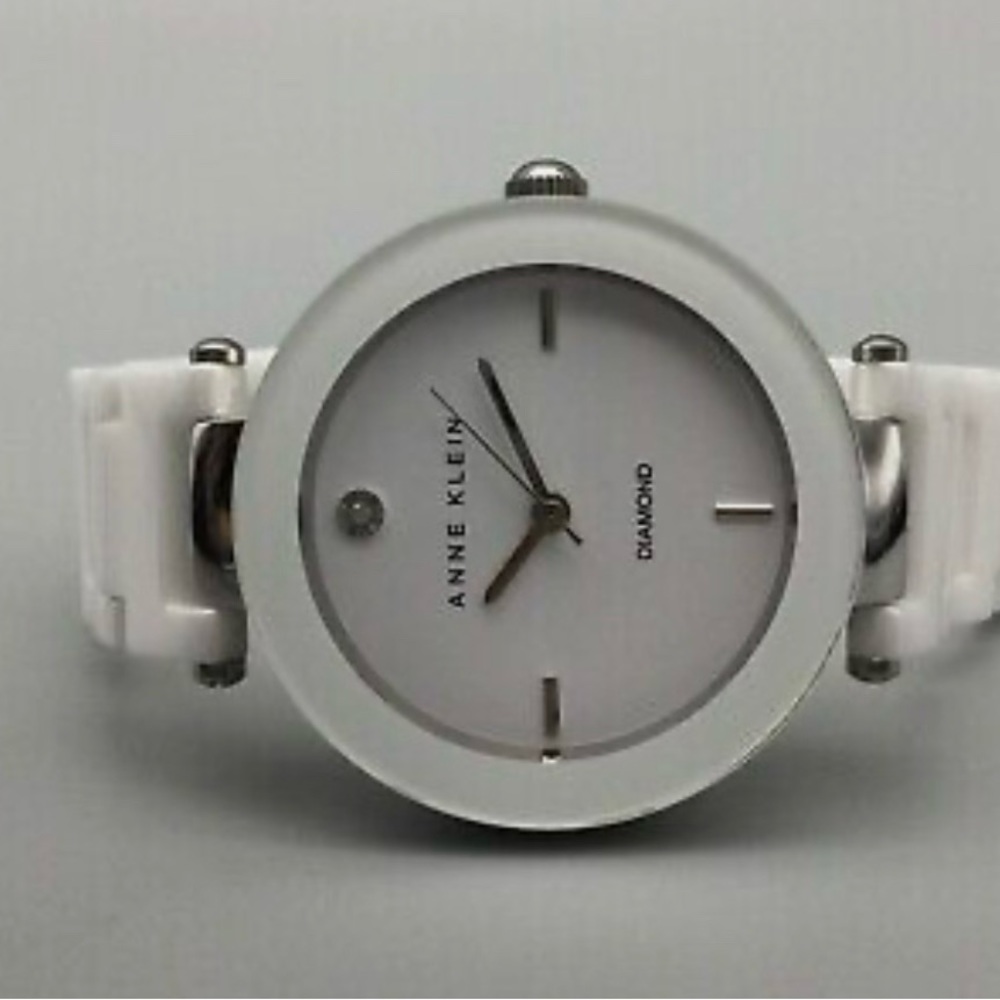 Anne Klein Diamond Watch Women
White Silver Tone Round Dial